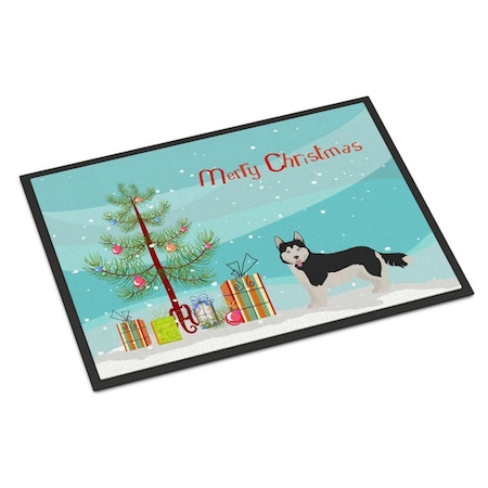 Carolines Treasures 18 x 27 in. Corgi Husky Mix No.2 Christmas Tree Indoor or Outdoor Mat CK3825MAT